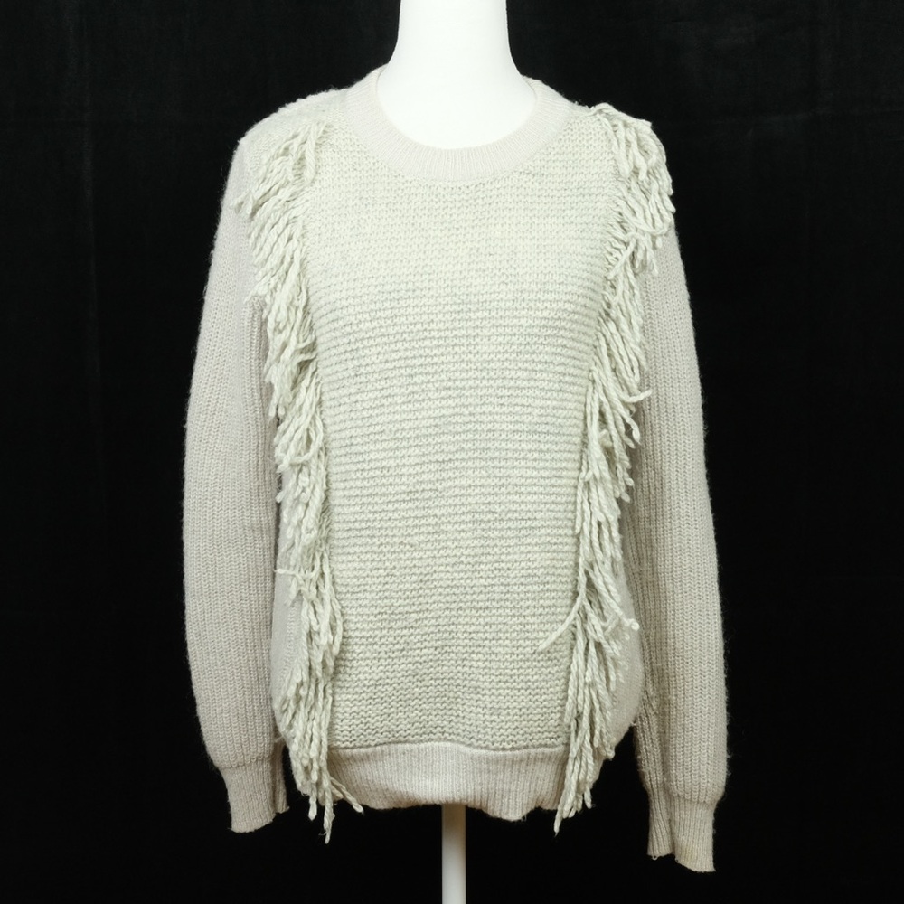 Banana republic fringe wool mohair blend crew neck pull over sweater. Size S - Picture 3 of 8
